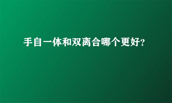 手自一体和双离合哪个更好？