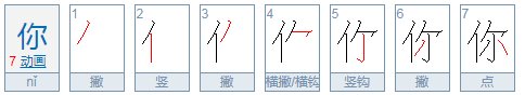 组词。用“你”组词,要求:词语两个字且“你”字在第二个字。