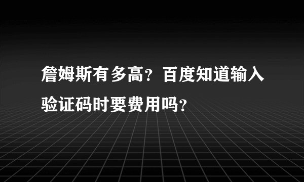 詹姆斯有多高？百度知道输入验证码时要费用吗？