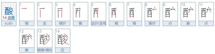 酸的拼音怎么写？