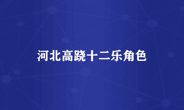 河北高跷十二乐角色