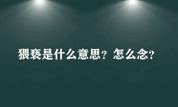 猥亵是什么意思？怎么念？