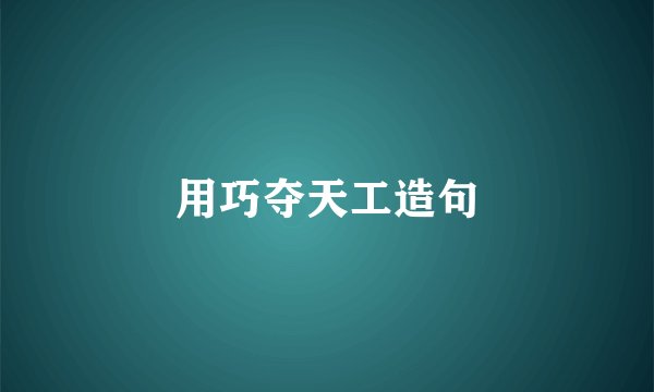 用巧夺天工造句