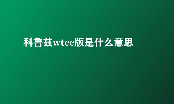 科鲁兹wtcc版是什么意思