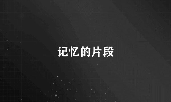 记忆的片段