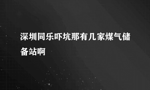 深圳同乐吓坑那有几家煤气储备站啊