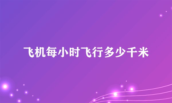 飞机每小时飞行多少千米