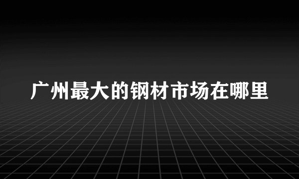 广州最大的钢材市场在哪里