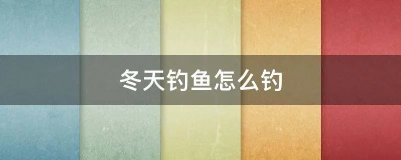 冬天钓鱼怎么钓