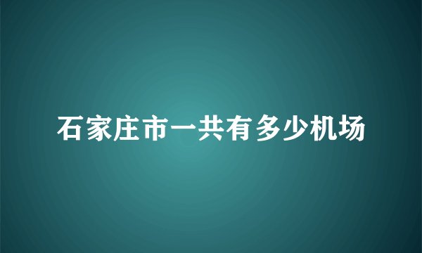 石家庄市一共有多少机场