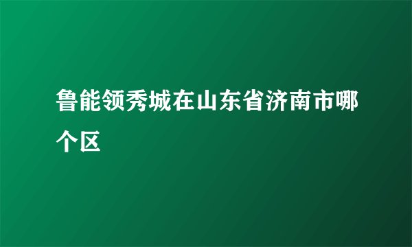 鲁能领秀城在山东省济南市哪个区