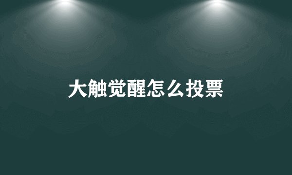 大触觉醒怎么投票