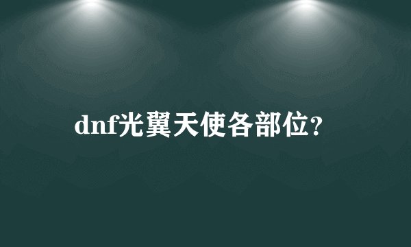 dnf光翼天使各部位？