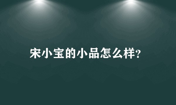 宋小宝的小品怎么样？