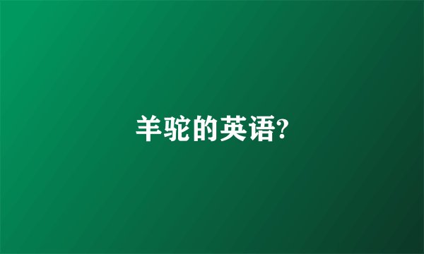 羊驼的英语?