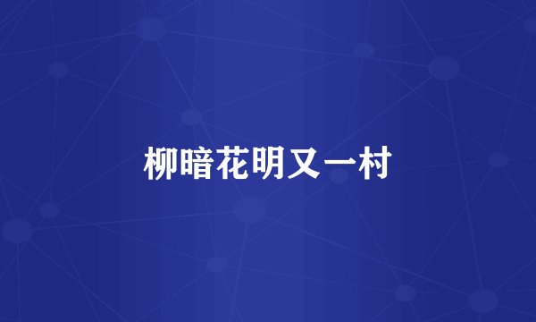 柳暗花明又一村