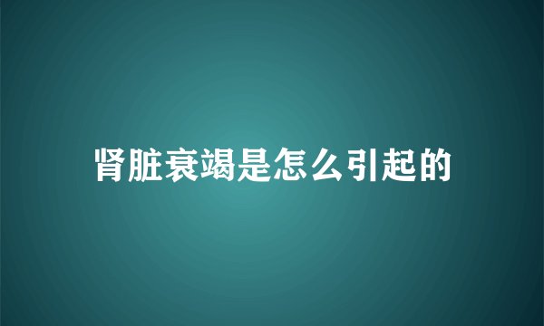 肾脏衰竭是怎么引起的