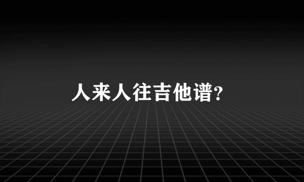人来人往吉他谱？