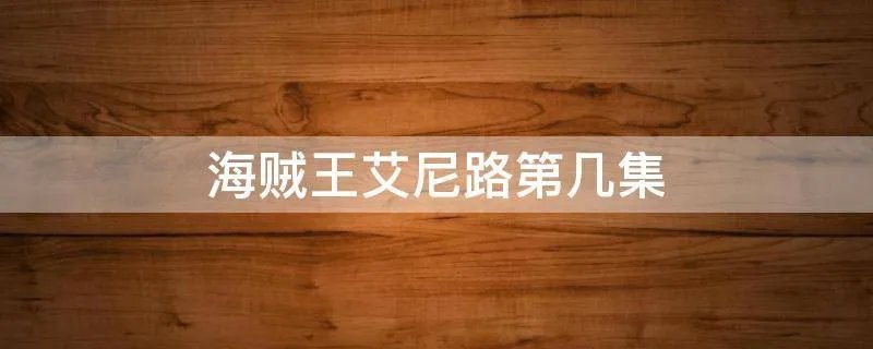 海贼王艾尼路第几集