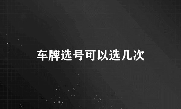 车牌选号可以选几次