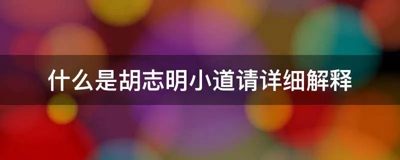 什么是胡志明小道请详细解释
