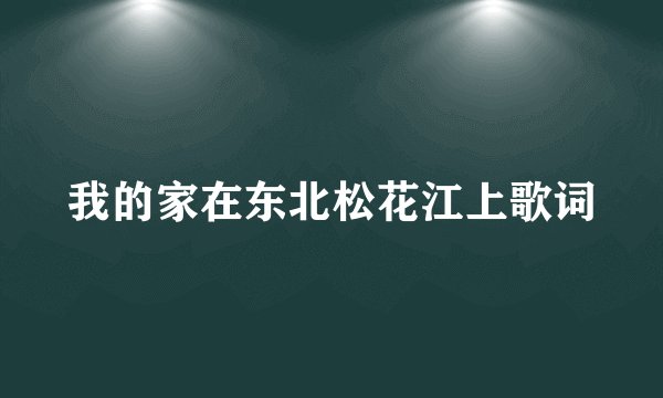 我的家在东北松花江上歌词