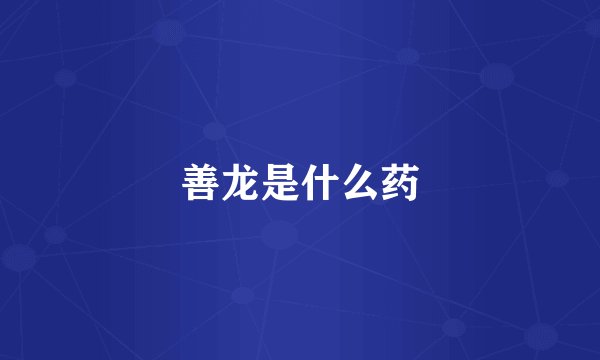善龙是什么药