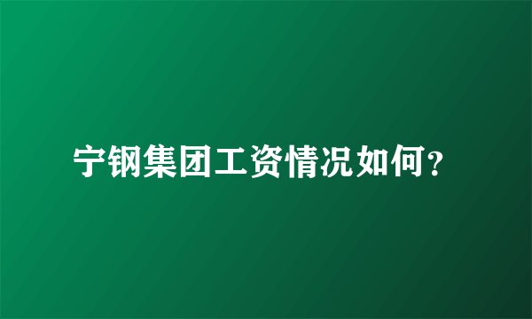 宁钢集团工资情况如何?