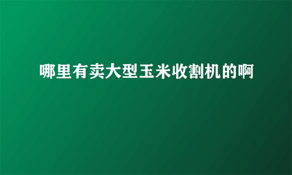 哪里有卖大型玉米收割机的啊