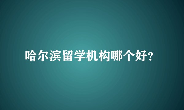 哈尔滨留学机构哪个好?
