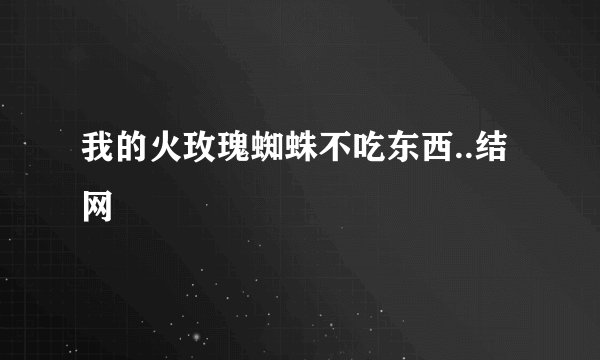 我的火玫瑰蜘蛛不吃东西..结网