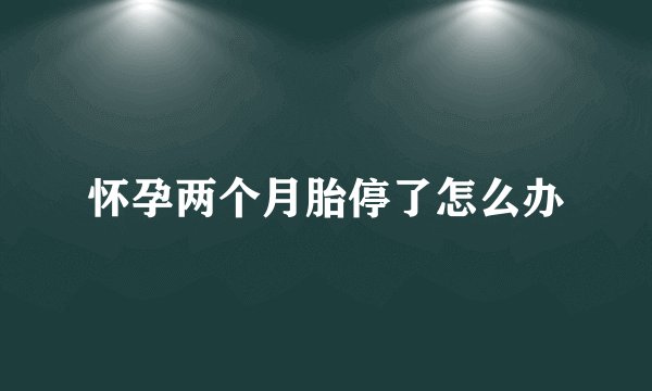 怀孕两个月胎停了怎么办