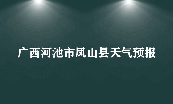 广西河池市凤山县天气预报