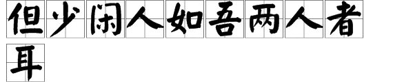 “但少闲人如吾两人者耳”的翻译是什么?