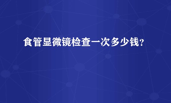 食管显微镜检查一次多少钱？