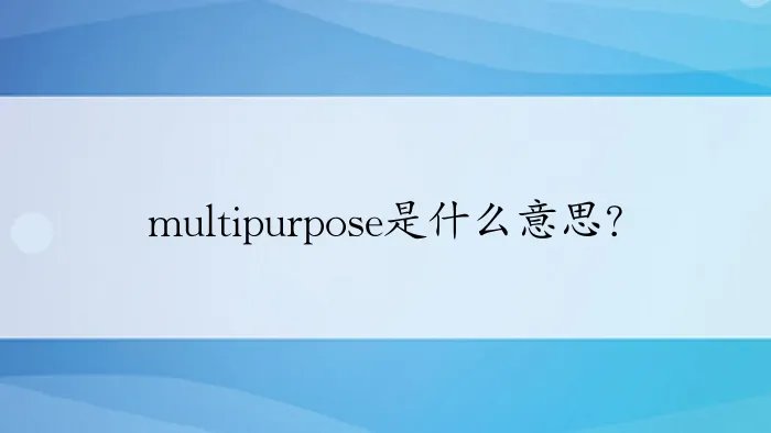 multipurpose是什么意思？