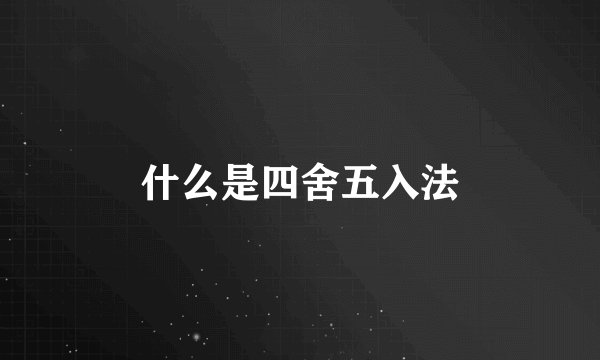 什么是四舍五入法