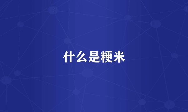 什么是粳米