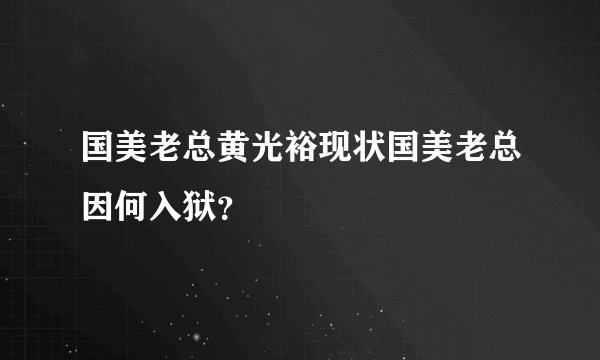 国美老总黄光裕现状国美老总因何入狱？