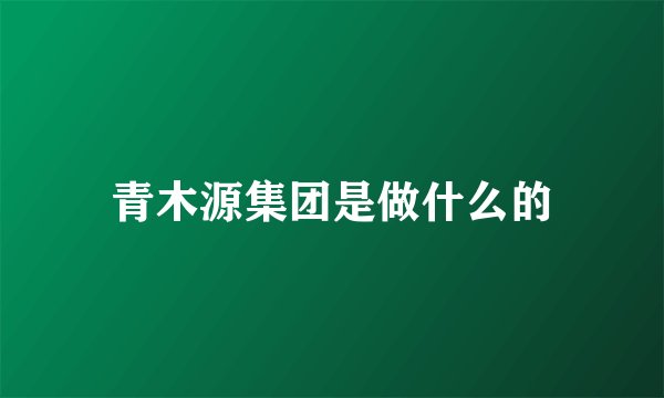 青木源集团是做什么的