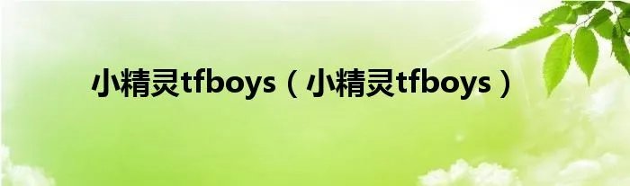 小精灵tfboys(小精灵tfboys)