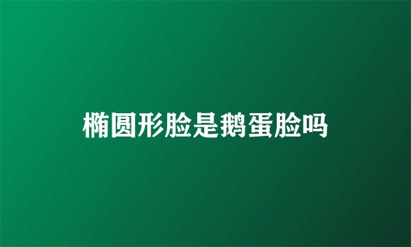 椭圆形脸是鹅蛋脸吗