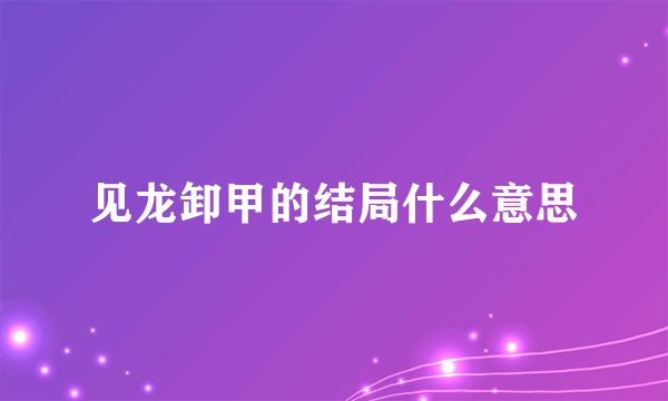 见龙卸甲的结局什么意思