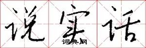 说实话