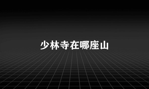 少林寺在哪座山