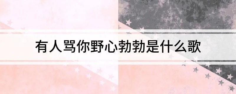 有人骂你野心勃勃是什么歌