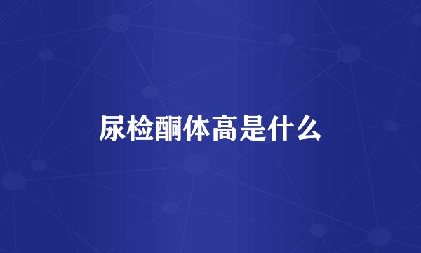 尿检酮体高是什么