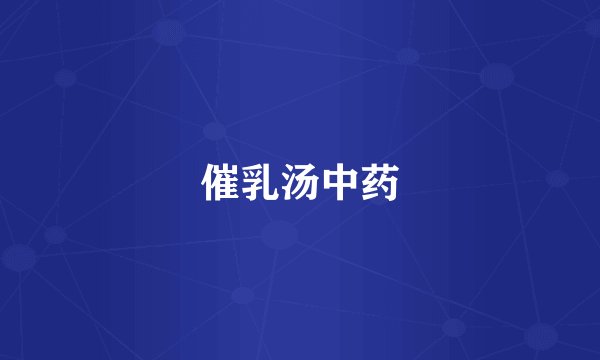 催乳汤中药