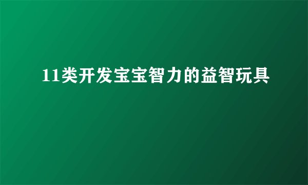 11类开发宝宝智力的益智玩具