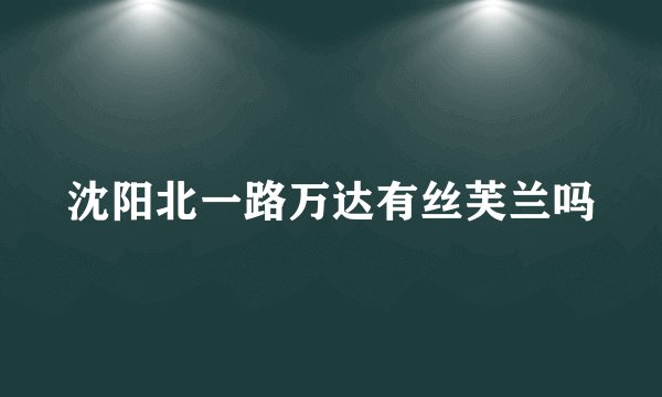 沈阳北一路万达有丝芙兰吗